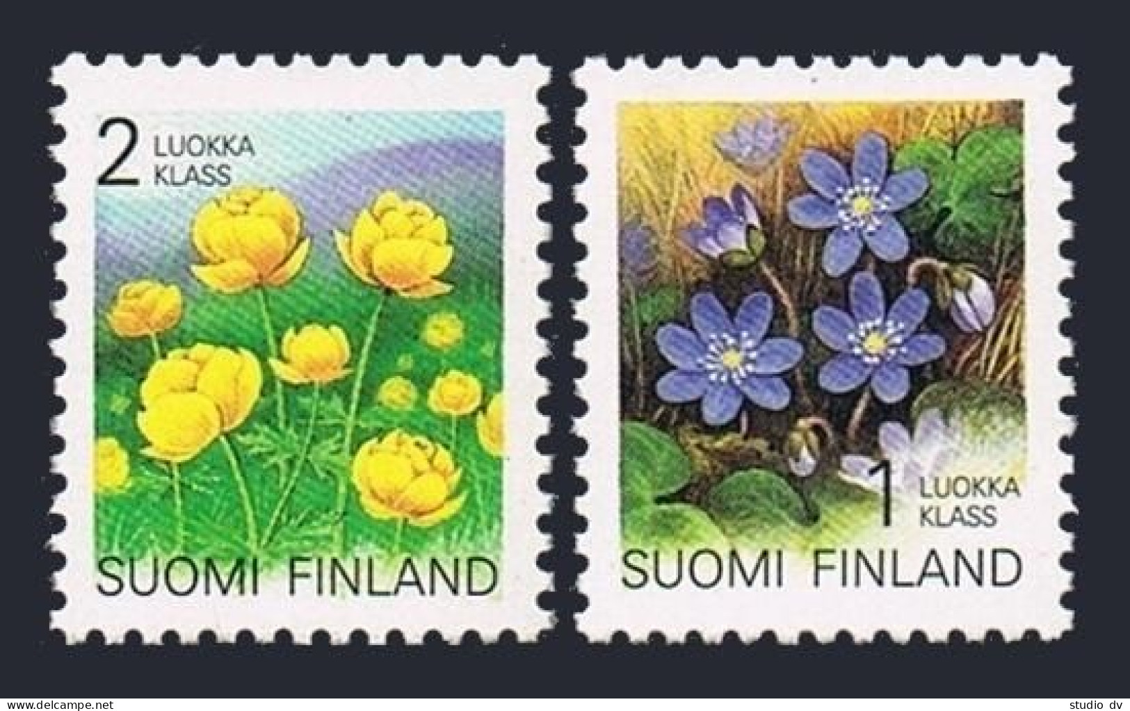 Finland 834-835,MNH.Mi 1163-1164. Provincial Flowers,1999.Globe-flower,Hepatica. - Unused Stamps