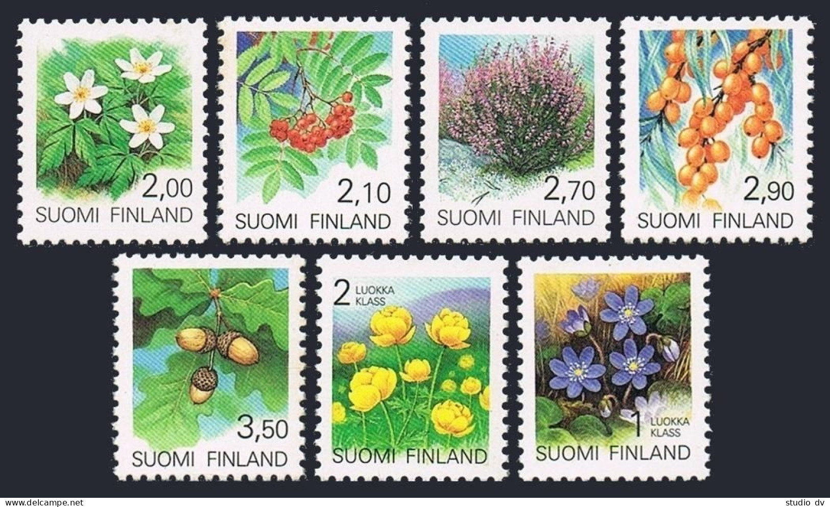 Finland 829-835,MNH.Michel 1100-1101,1127-1129,1163-1164. Provincial Flowers. - Ongebruikt