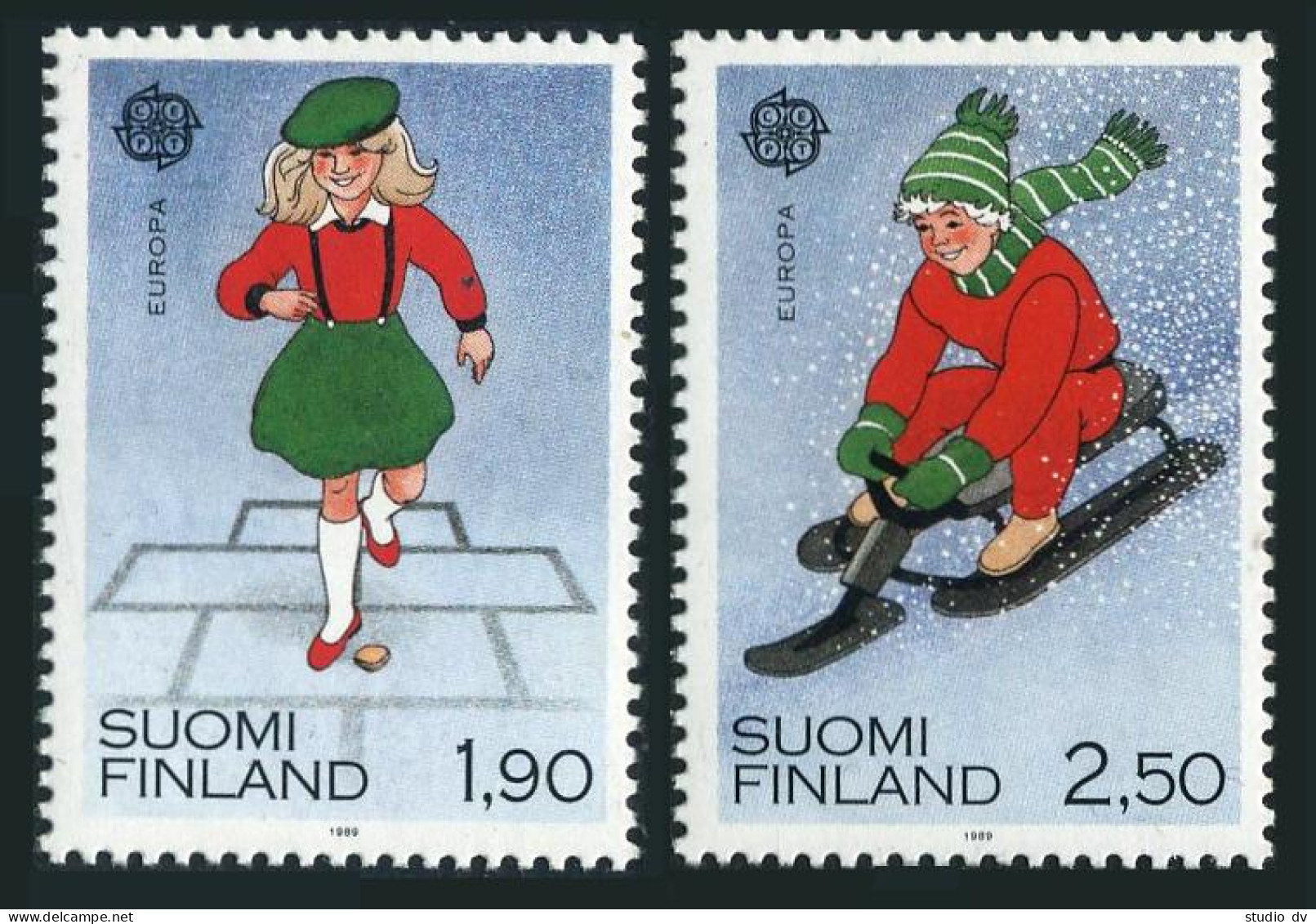 Finland 795-796,MNH.Michel 1082-1083. EUROPE CEPT-1989.Children's Toys. - Ungebraucht