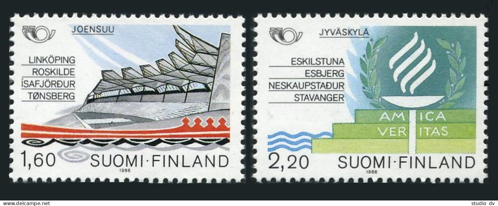 Finland 738-739, MNH. Michel 996-997. Nordic Cooperation 1986. Sister Towns. - Unused Stamps