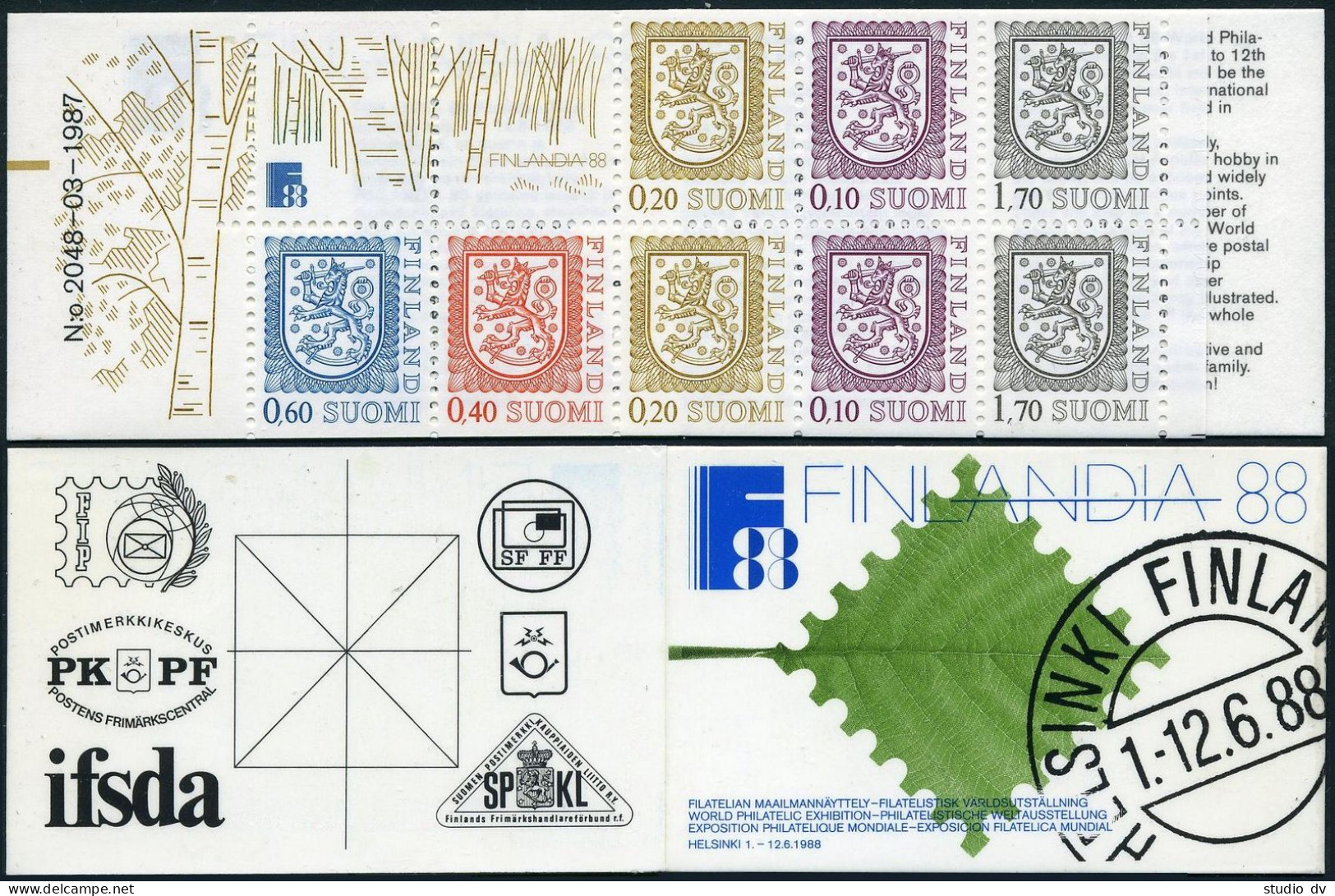 Finland 712a Booklet, MNH. Michel MH 190. Coat Of Arms, 1989. - Neufs