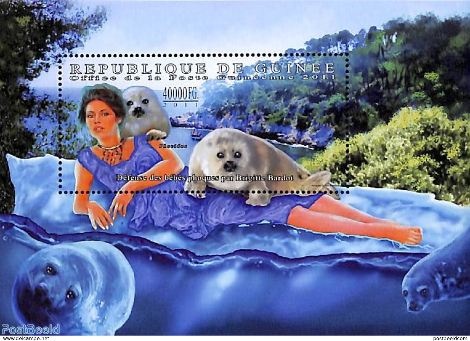 Guinea, Republic 2011 Seals & Brigitte Bardot S/s, Mint NH, Nature - Performance Art - Sea Mammals - Movie Stars - Acteurs