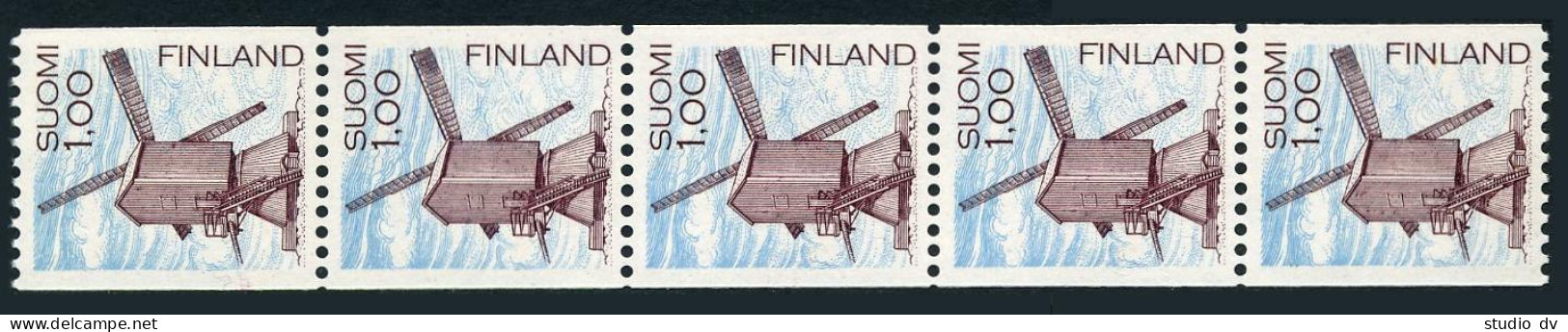 Finland 642 Strip/5,MNH.Michel 919C. Windmill,1983. - Unused Stamps