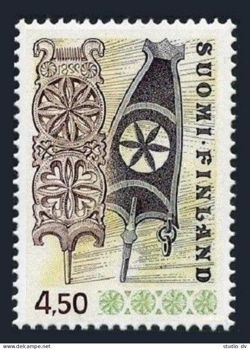 Finland 569a Perf 14, MNH. Michel 782C. Carved Wooden Distaffs, 1976. - Nuovi