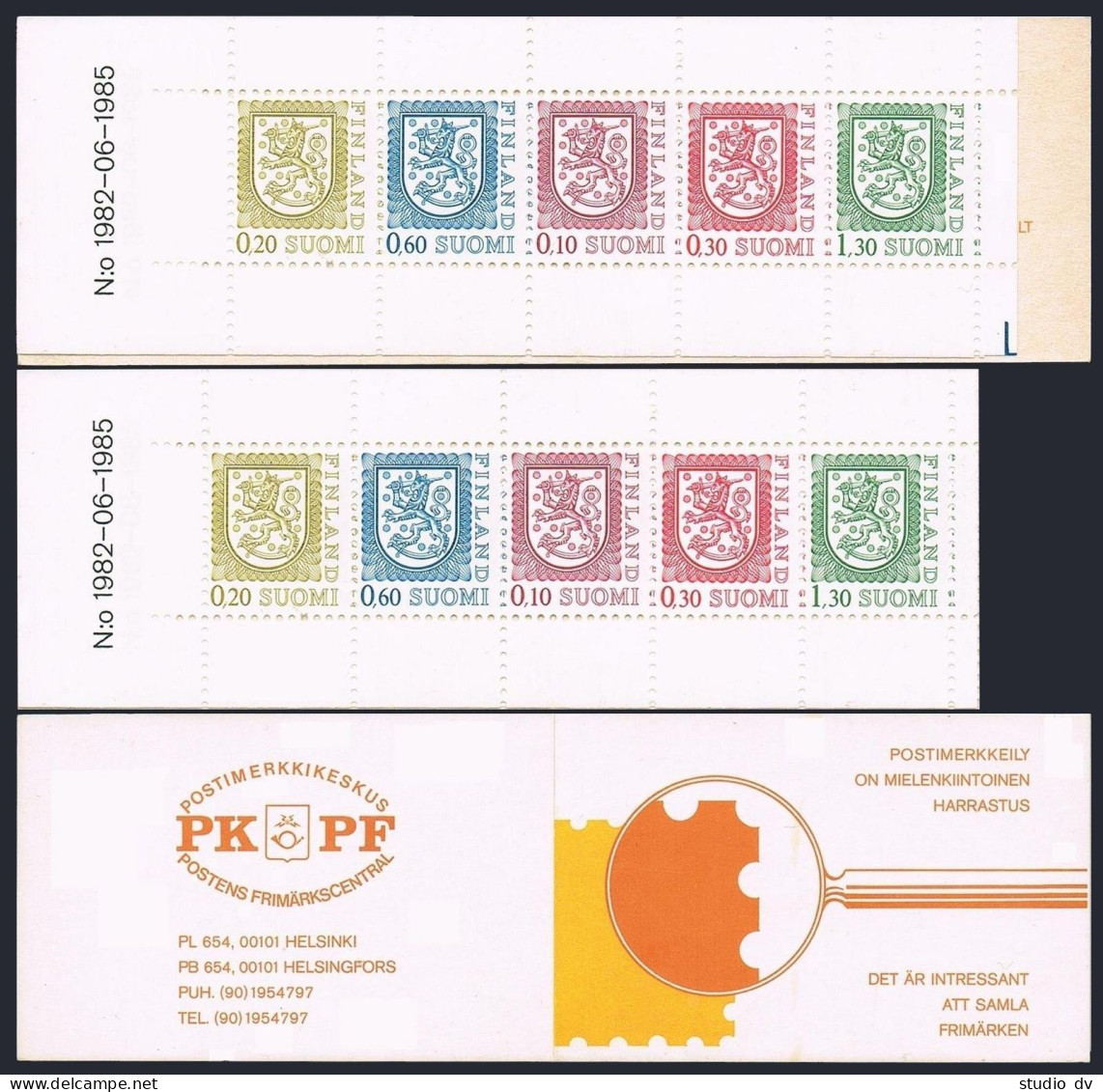 Finland 631AB Booklet,MNH.Michel 978 MH 16. Definitive 1985.Coat Of Arms. - Unused Stamps