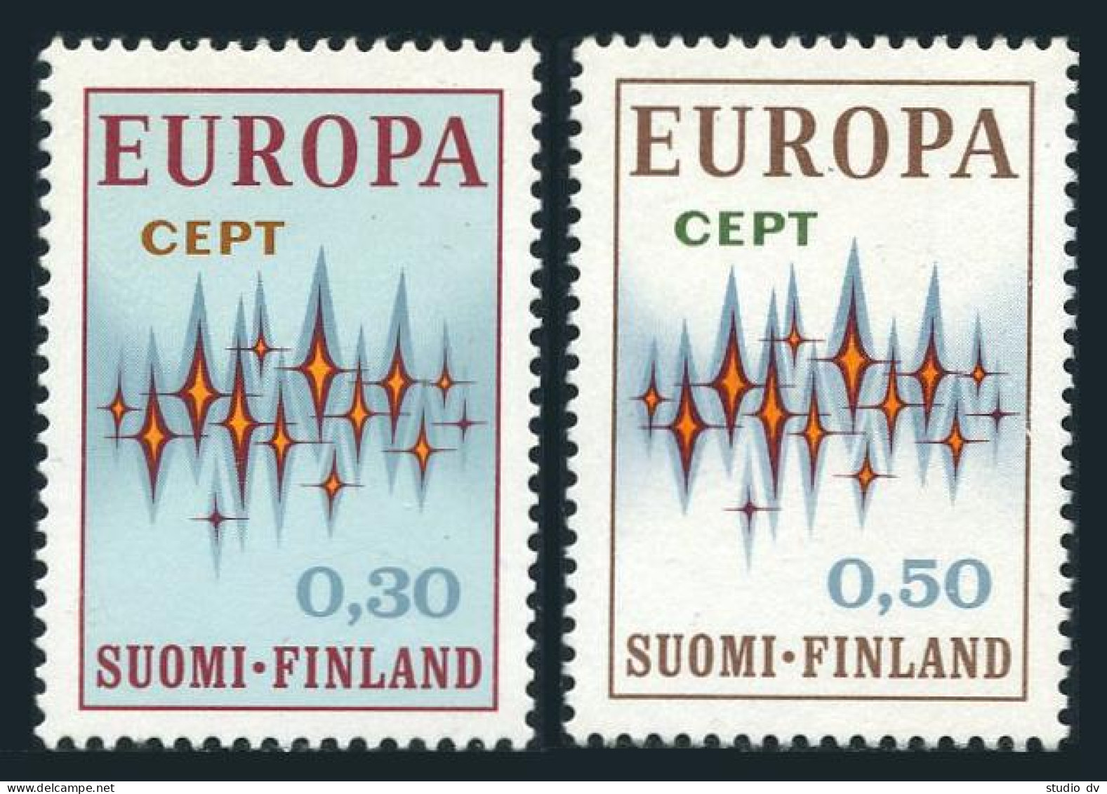 Finland 512-513, Hinged. Michel 700-701. EUROPE CEPT-1972. Sparkles. - Unused Stamps