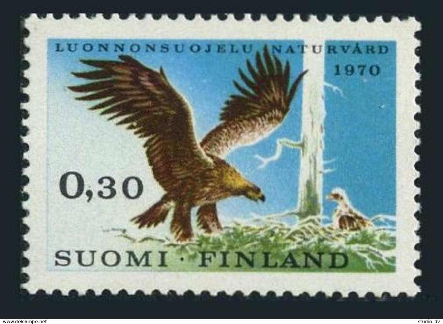 Finland 490, MNH. Michel 667. Nature Conservation 1970. Golden Eagle. - Ongebruikt