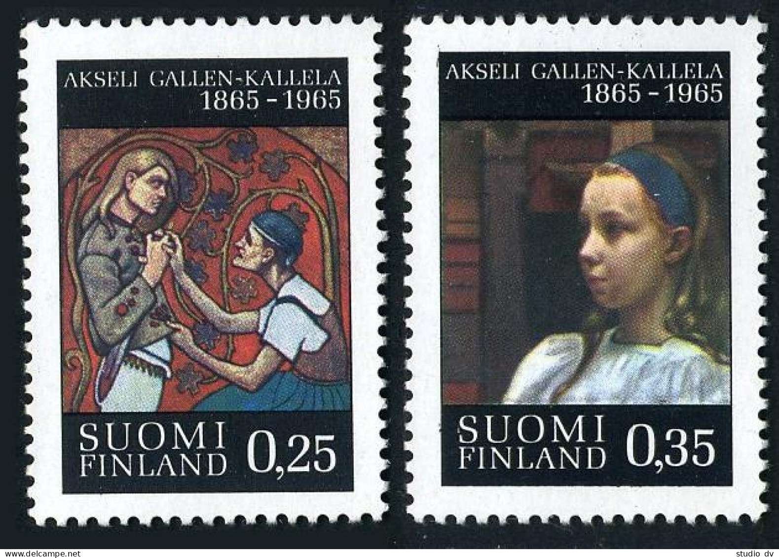 Finland 431-432, MNH. Michel 598-599. Painter Aksell Gallen-Kallela, 1965. - Neufs