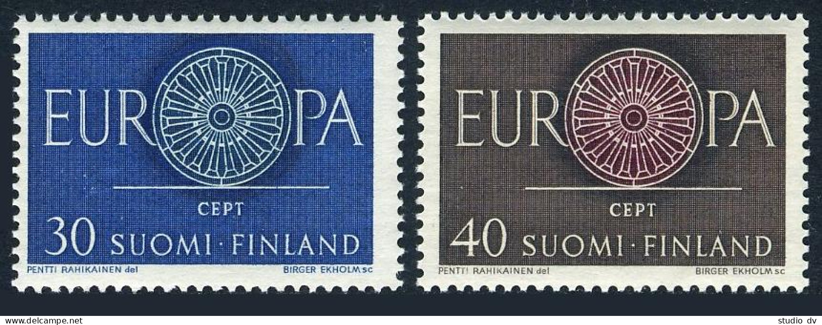 Finland 376-377, MNH. Michel 525-526. EUROPE CEPT-1960. 19-Spoke Wheel. - Nuovi