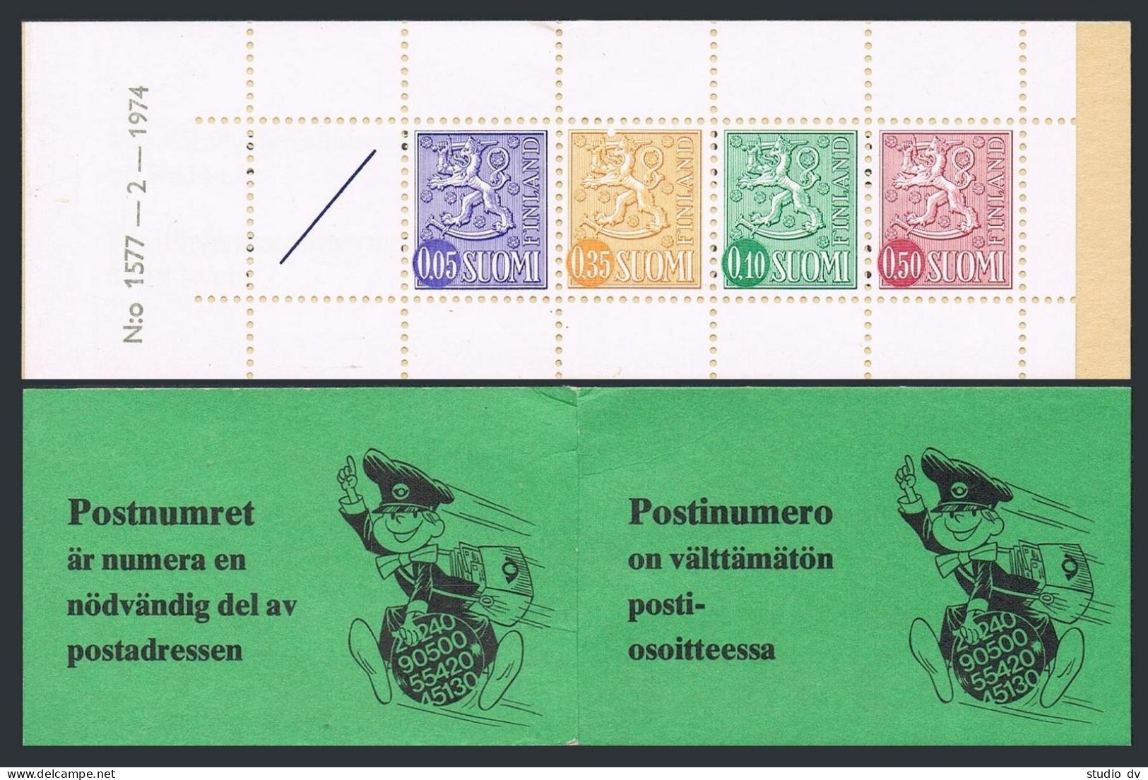 Finland 461Ab Booklet,MNH.Michel MH 8. Coat Of Arms,1974. - Unused Stamps