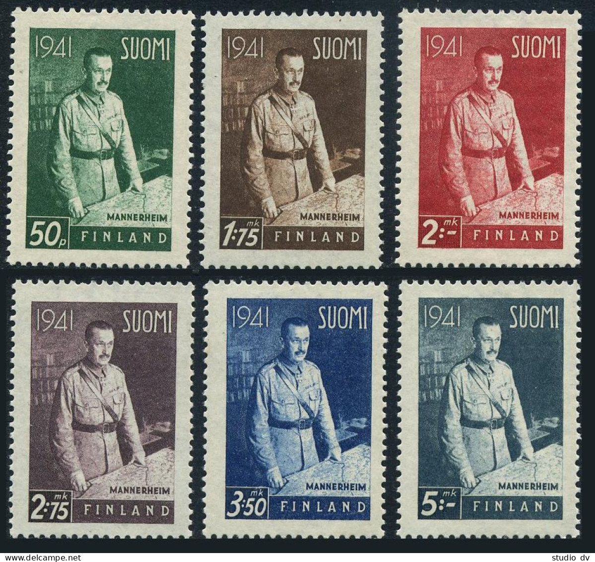 Finland 227-232, MNH. Michel 242-247. Field Marshal Mannerheim, 1941. - Neufs