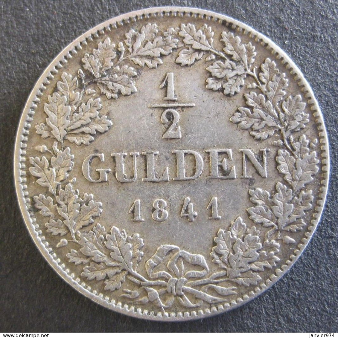 Allemagne. Wurtemberg 1/2 Gulden 1841 Wilhelm I , En Argent , KM# 573 - Piccole Monete & Altre Suddivisioni