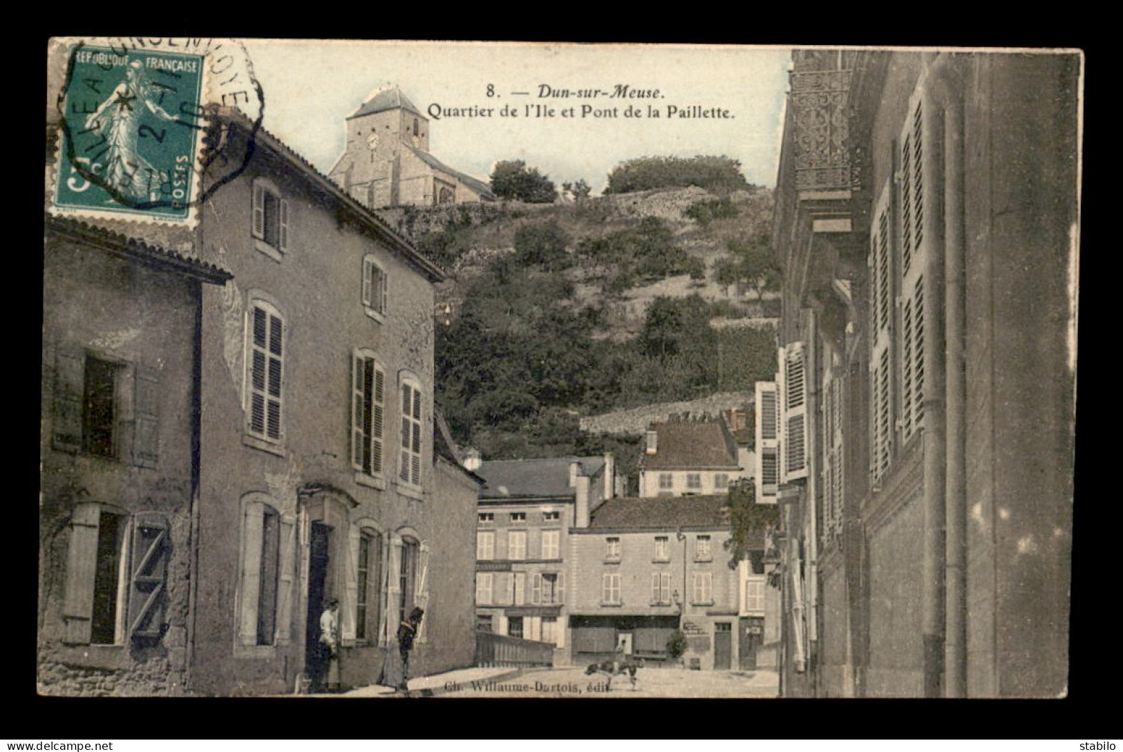 55 - DUN-SUR-MEUSE - QUARTIER DE L'ILE ET PONT DE LA PAILLETTE - EDITEUR WILLAUME-DARTOIS - Dun Sur Meuse