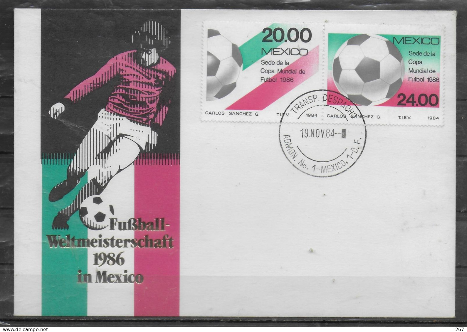 MEXIQUE FDC Cup 1986 Football Soccer Fussball - 1986 – México