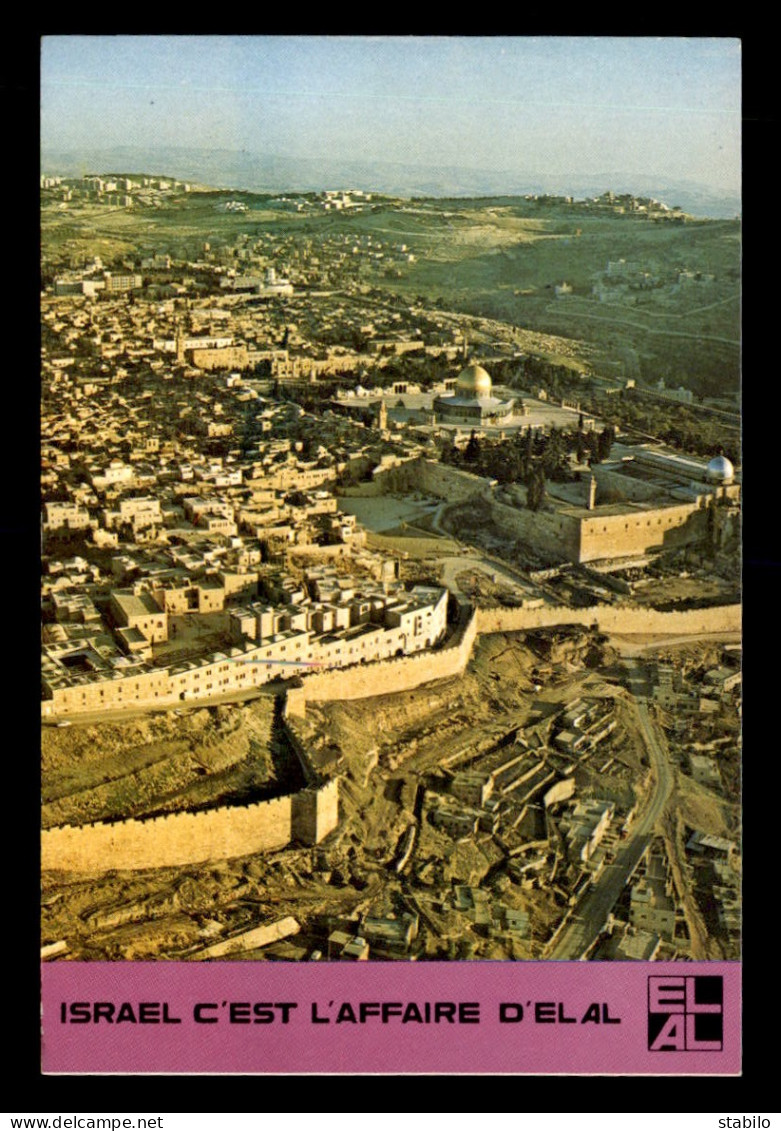 ISRAEL - CARTE PUBLICITAIRE LES LIGNES AERIENNES D'ISRAEL ELAL - JERUSALEM - Israel