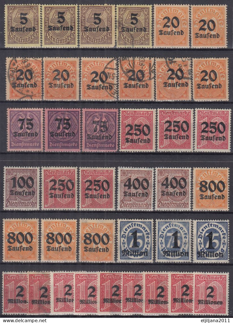 ⁕ Germany, Deutsches Reich 1923 Infla ⁕ Dienstmarke /official Stamps, Overprint Mi.89-97 ⁕ 39v ( Used & MNH/MH) - Scan - Dienstmarken