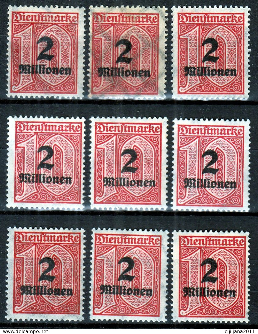 ⁕ Germany, Deutsches Reich 1923 infla ⁕ Dienstmarke /official stamps, overprint Mi.89-97 ⁕ 39v ( used & MNH/MH) - scan