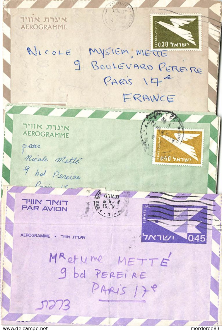 ISRAEL LOT DE 29 LETTRES AVEC CORRESPONDANCE PERIODE 1970 - 1977 - Collections, Lots & Séries