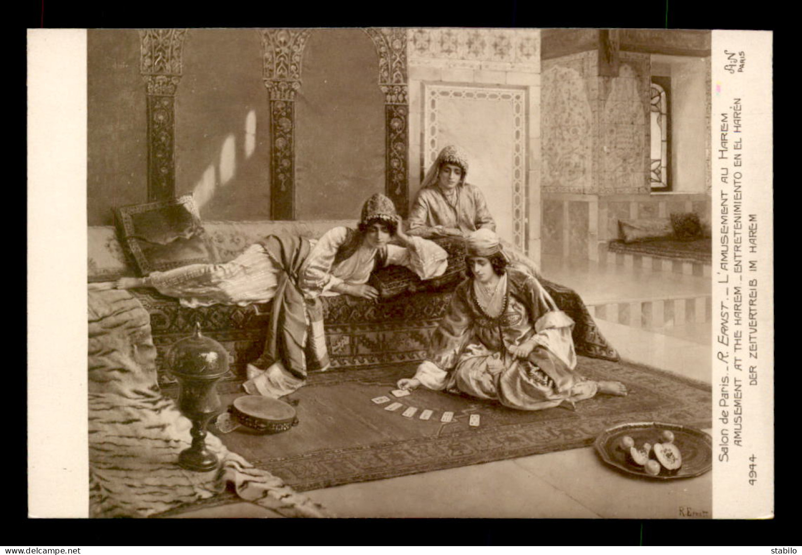 JEUX DE CARTES - L'AMUSEMENT AU HAREM - TABLEAU DE R. ERNST - Carte Da Gioco