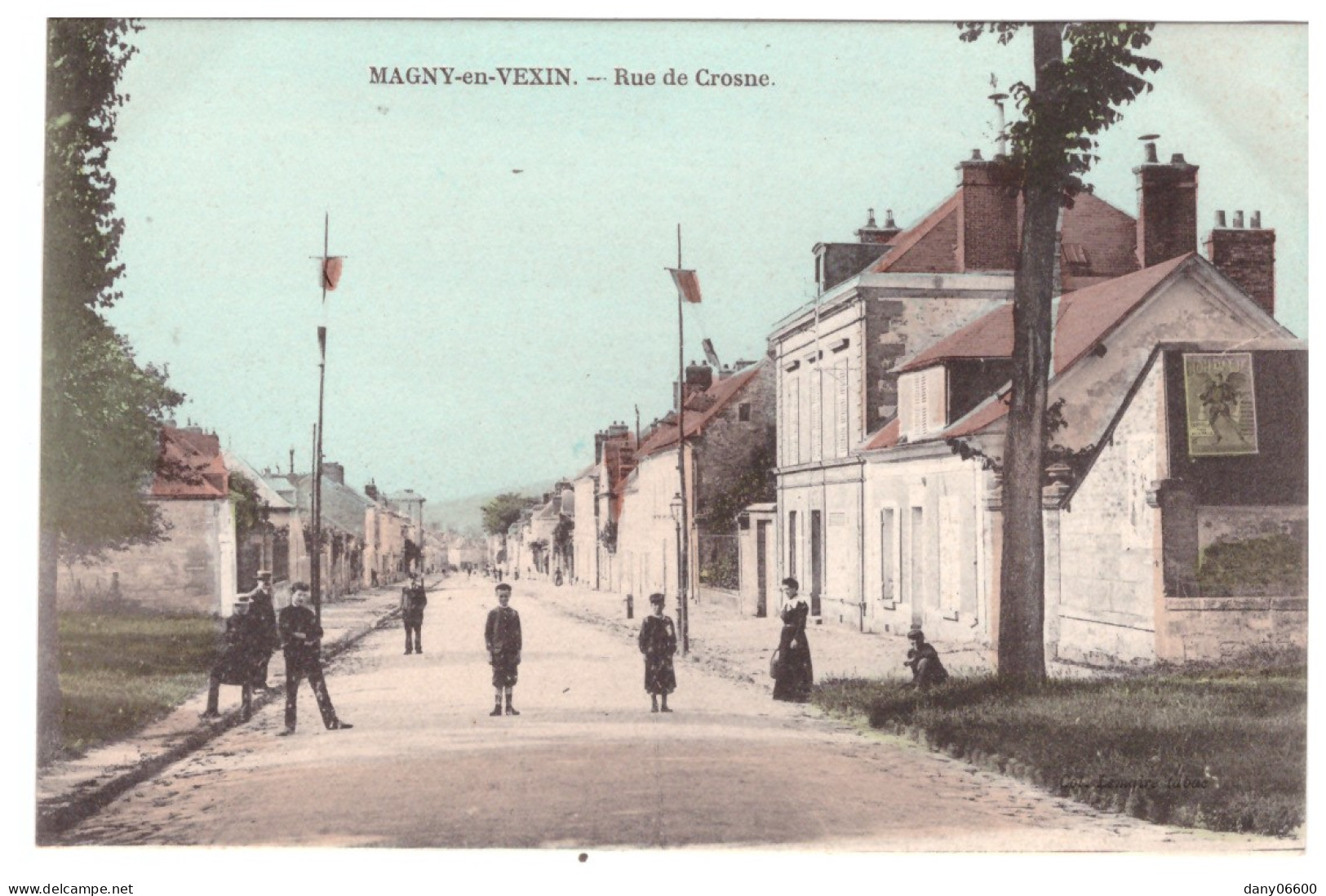 MAGNY EN VEXIN - Rue De Crosne (carte Animée) - Magny En Vexin