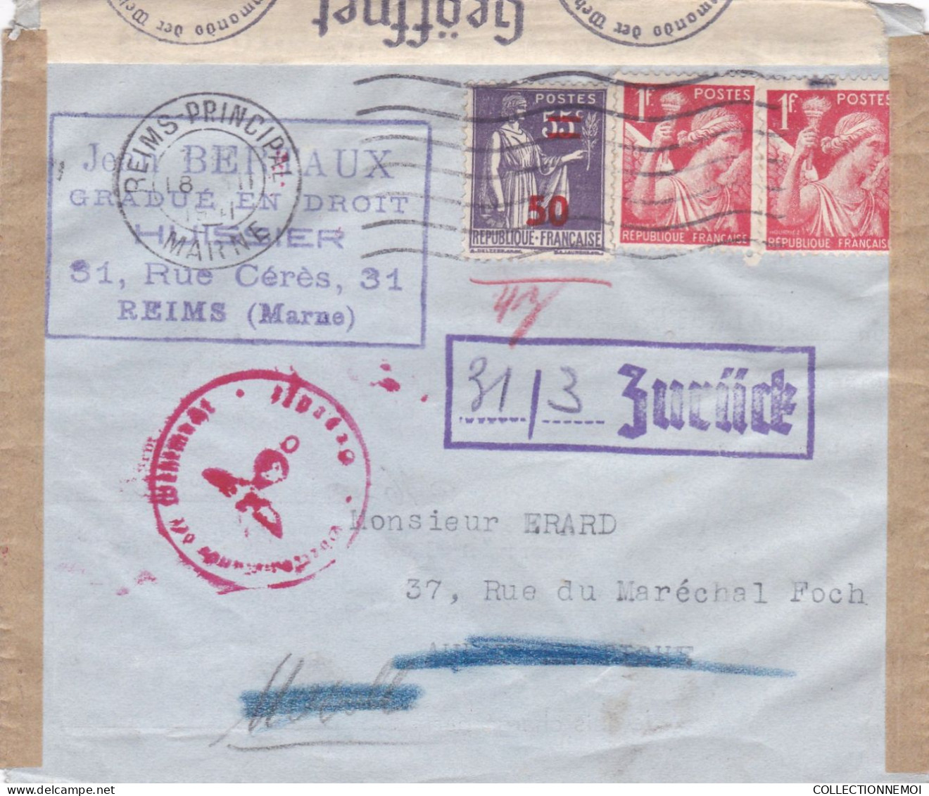 LOT DE 40 ,, lettres  période de GUERRE ,,1939/45  pour specialiste ,,,scan recto et verso ,,,,et VENDUE COMME C'EST