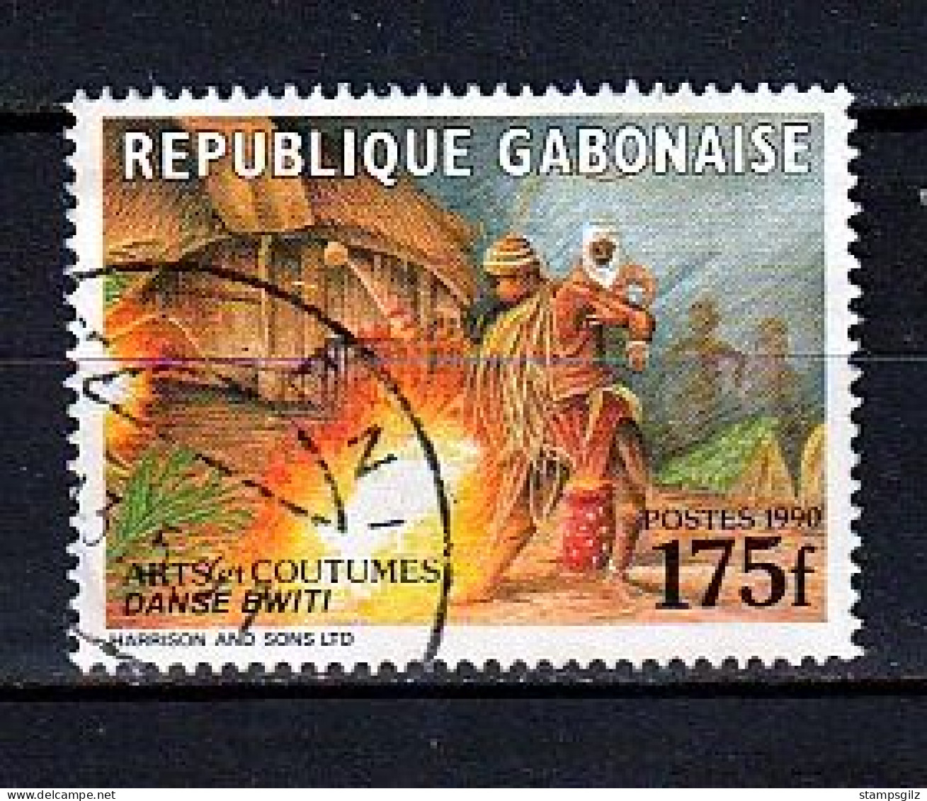 TIMBRE OBLITERE DU GABON DE 1990 N° MICHEL B 1071 - Gabón (1960-...)