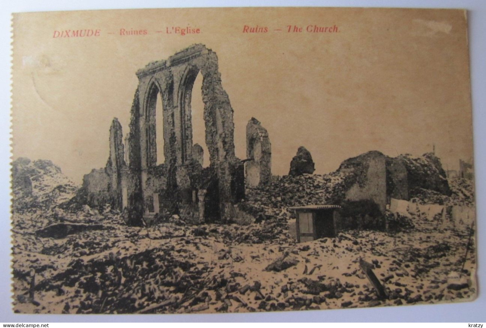 BELGIQUE - FLANDRE OCCIDENTALE - DIKSMUIDE (DIXMUDE) - Ruines - L'Eglise - 1921 - Diksmuide