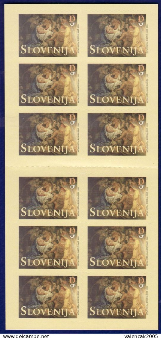 D46 Slowenien Slovenia 2003 MiNr. 450 ** MNH Booklet 12x D Stamp Christmas The Birth Of Christ Painting Art - Slovenia