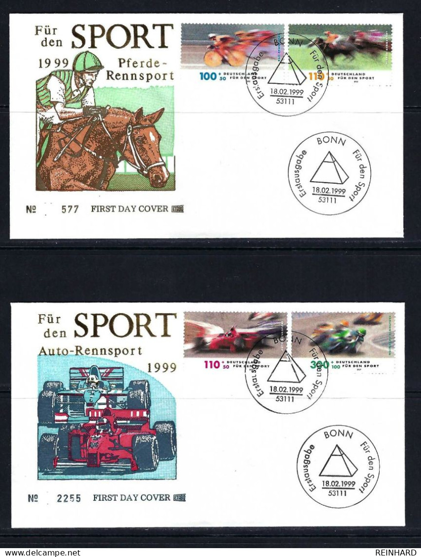 BUND Komplettsatz Mi-Nr. 2031 - 2034 (2 Belege) Sporthilfe - Siehe Bild - 1991-2000