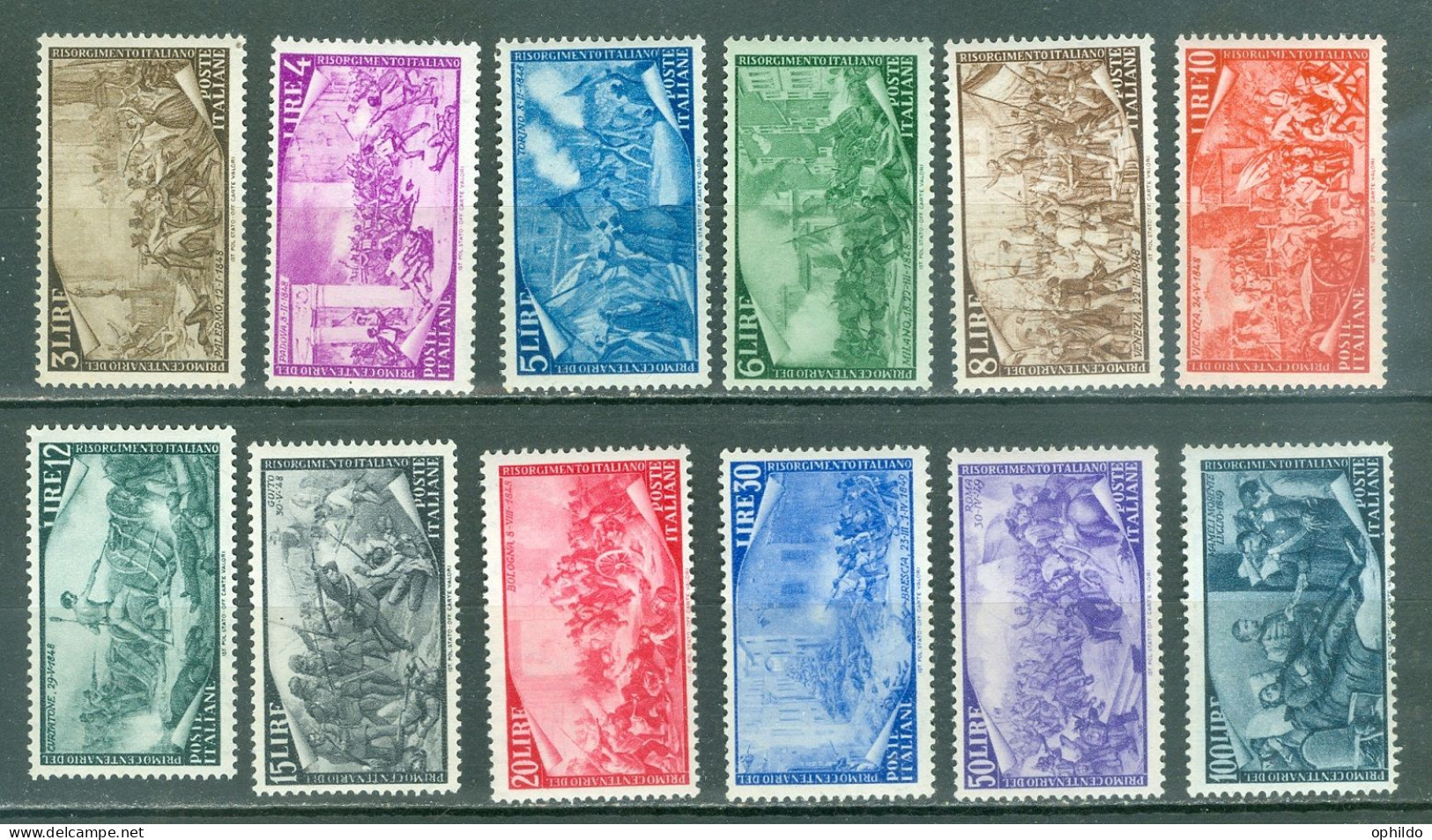 Italie   Yvert 518/529  Ou  Sassone 580/591  * * TB   - 1946-60: Mint/hinged