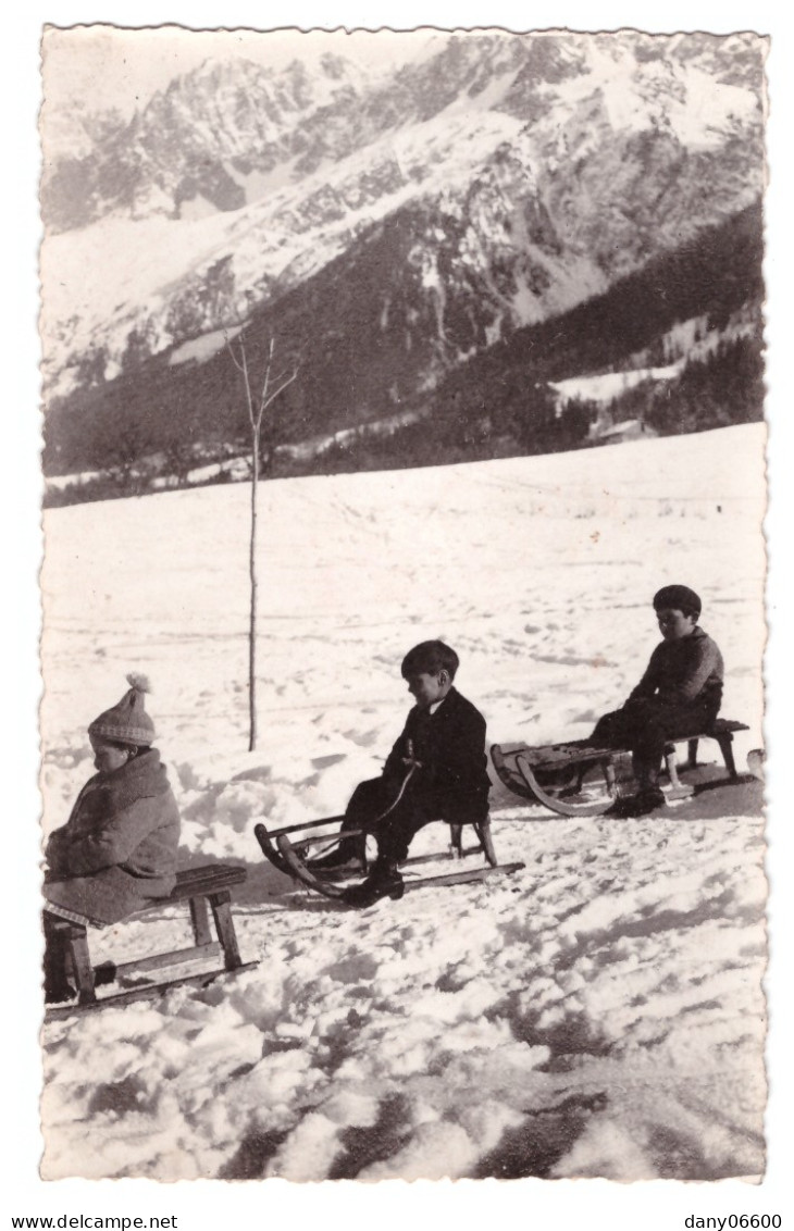 CHAMONIX Descente En Luge (carte Photo Animée) - Sports D'hiver