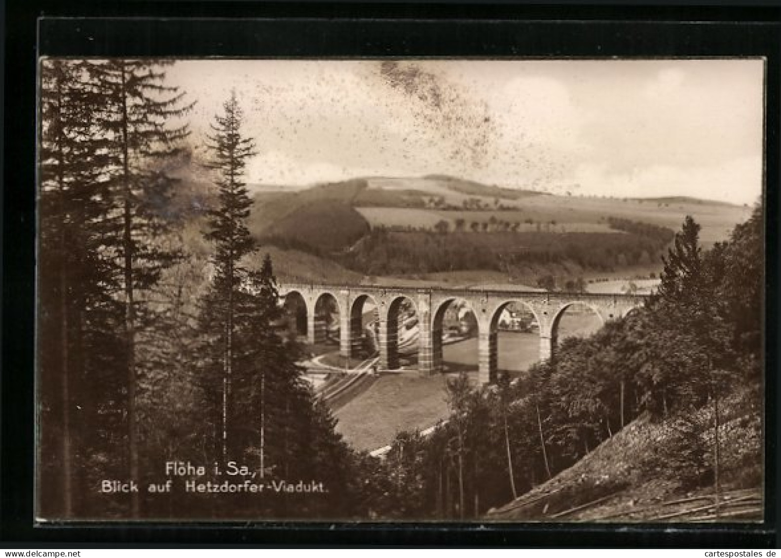 AK Flöha I. Sa., Blick Auf Hetzdorfer-Viadukt  - Hetzdorf