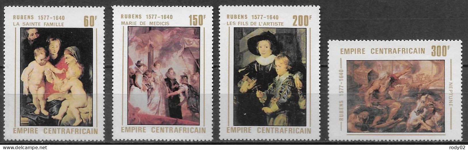 CENTRAFRIQUE - ART - TABLEAUX DE RUBENS - N° 320 A 323 ET BF 21 - NEUF** MNH - Rubens