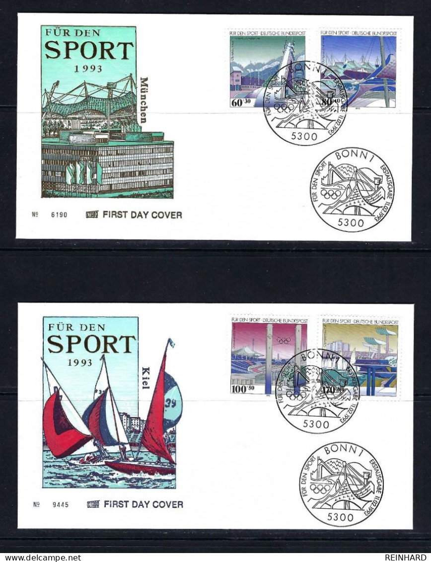 BUND Komplettsatz Mi-Nr. 1650 - 1653 (2 Belege) Sporthilfe - Siehe Bild - 1991-2000