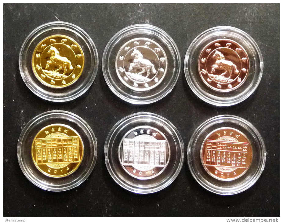 Thailand Comm 3 Coins 2014 Zodiac Year Of Horse - Thaïlande