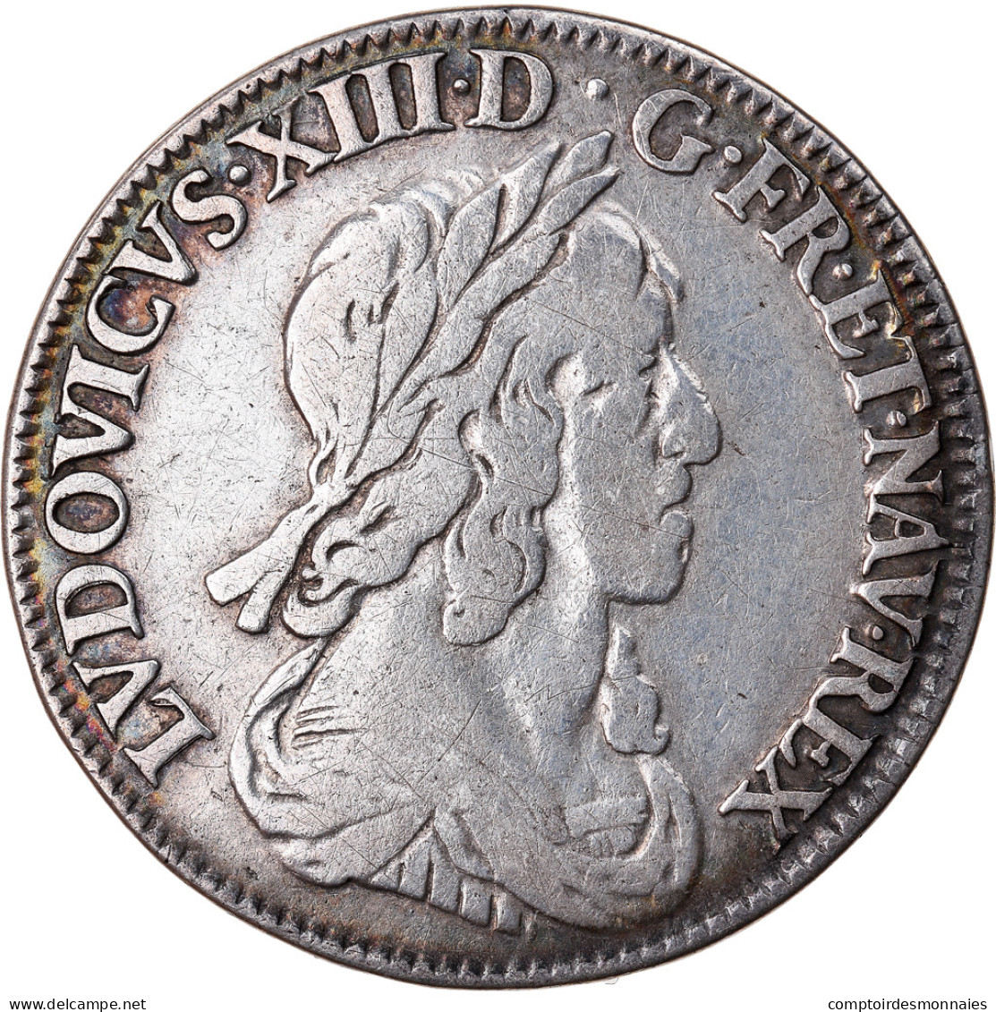 Monnaie, France, Louis XIII, 1/4 Écu 2e Poinçon De Warin, Buste Drapé Et - 1610-1643 Louis XIII The Just