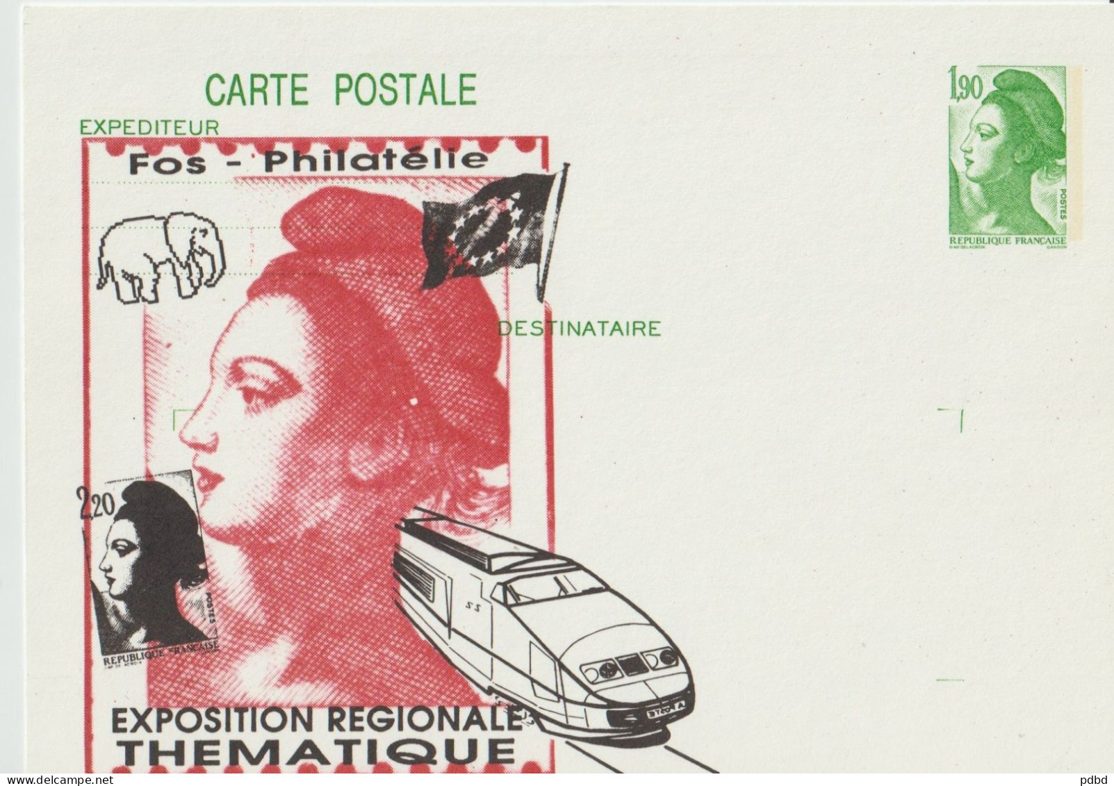 TGV MP 11 . Entier Postal . Illustration TGV . Fos . Expo Régionale . - Sobres Transplantados (antes 1995)