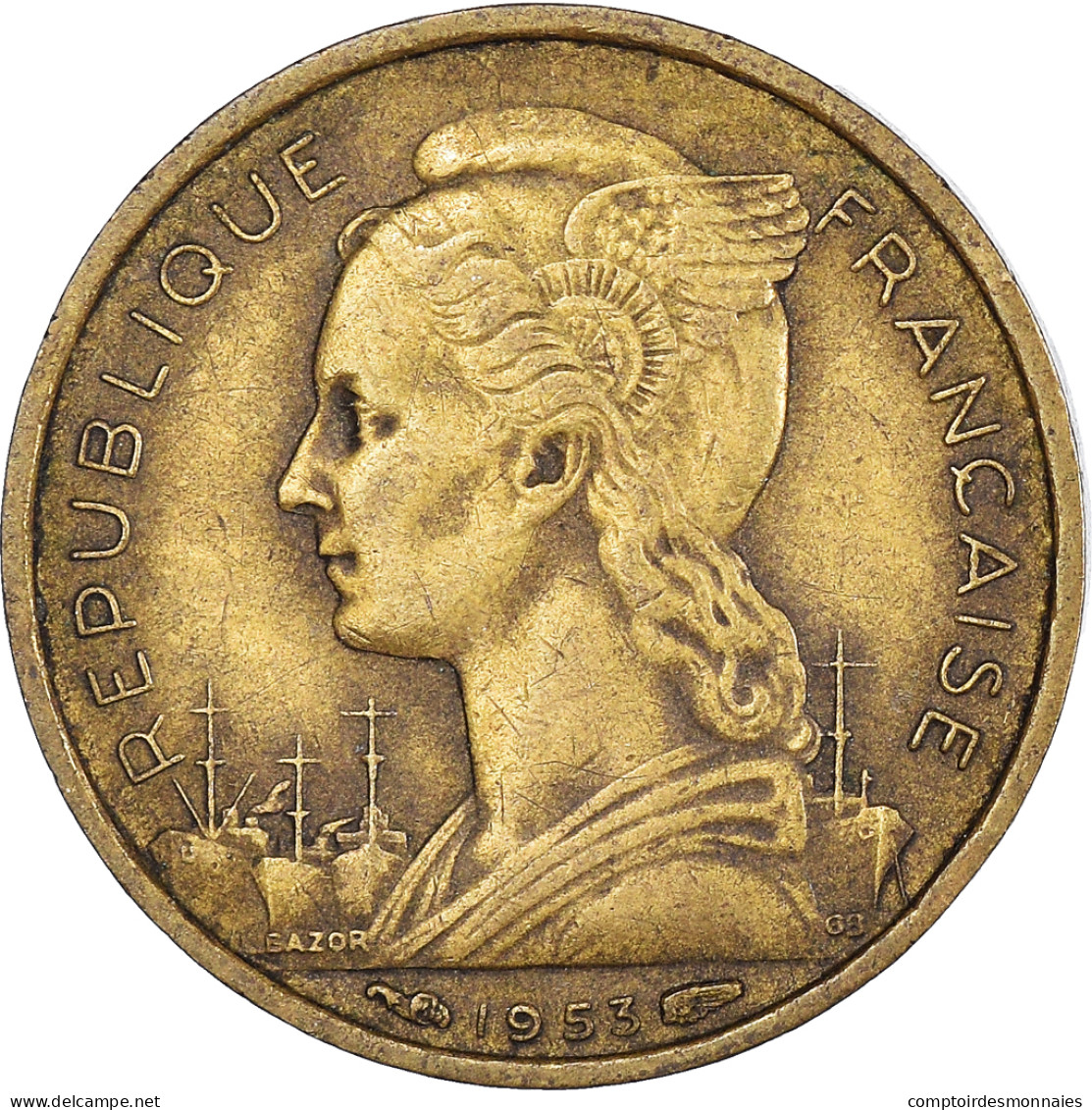 Monnaie, Madagascar, 10 Francs, 1953 - Madagaskar