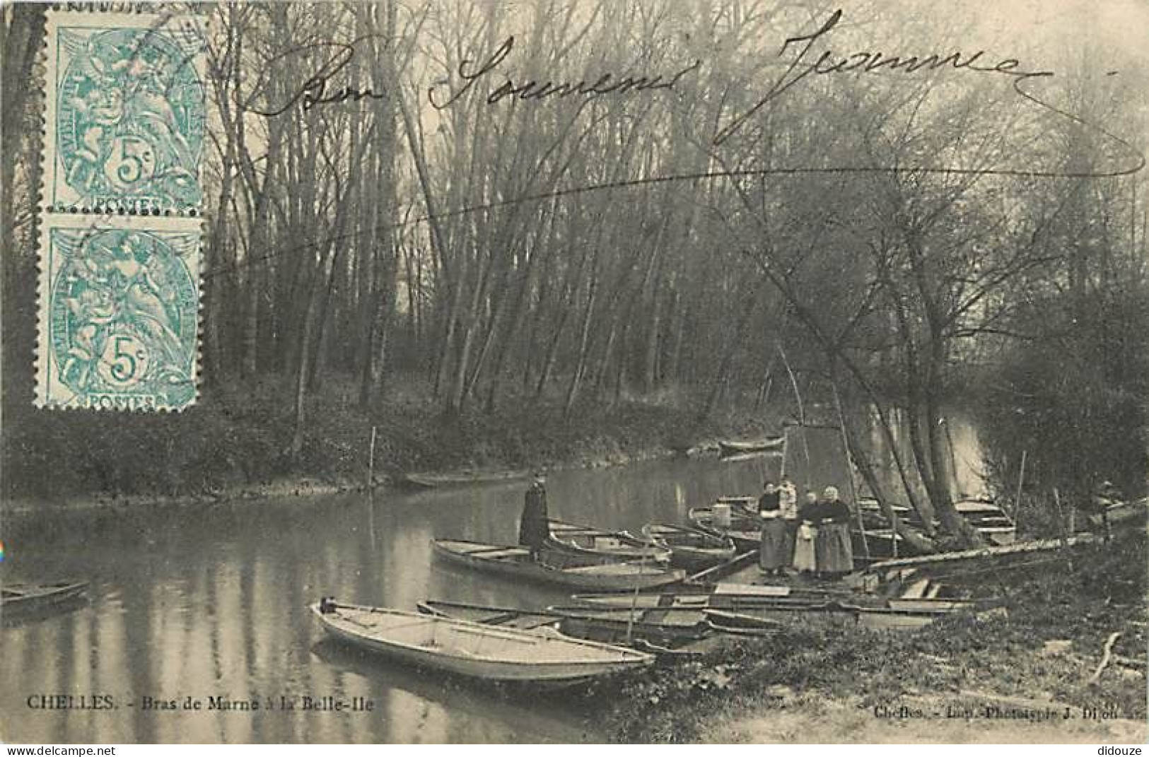 77 - Chelles - Bras De Marne à La Belle Ile - Animée - Correspondance - CPA - Voir Scans Recto-Verso - Chelles