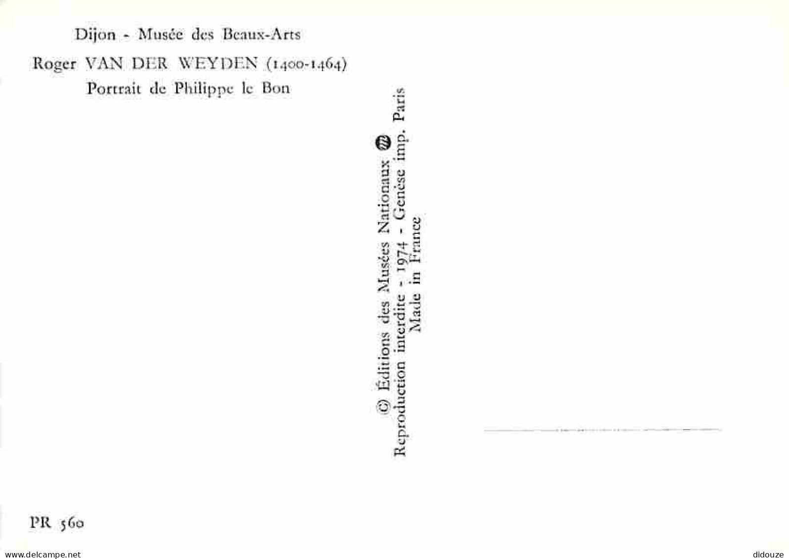 Histoire - Peinture - Portrait - Roger Van Der Weyden - Portrait De Philippe Le Bon - Carte Neuve - CPM - Voir Scans Rec - Histoire