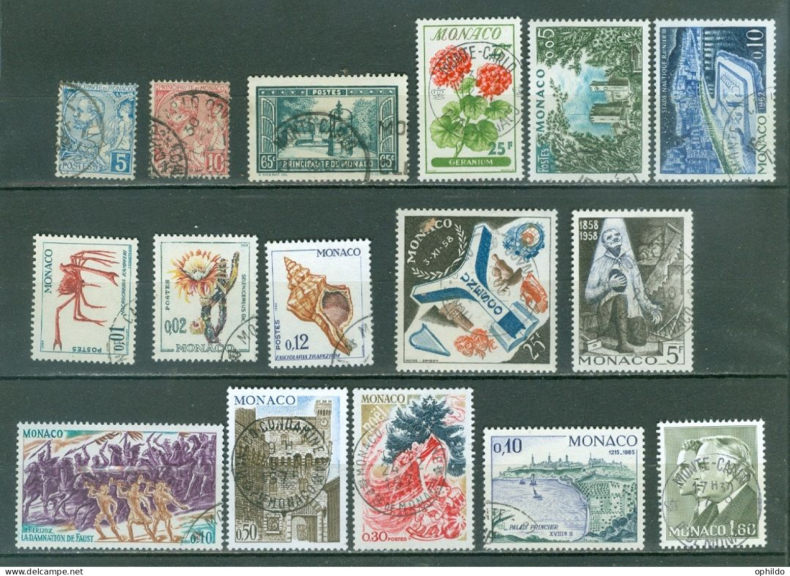 Monaco   Lot  De Timbres  Ob  TB  à 1 Euro - Collections (sans Albums)