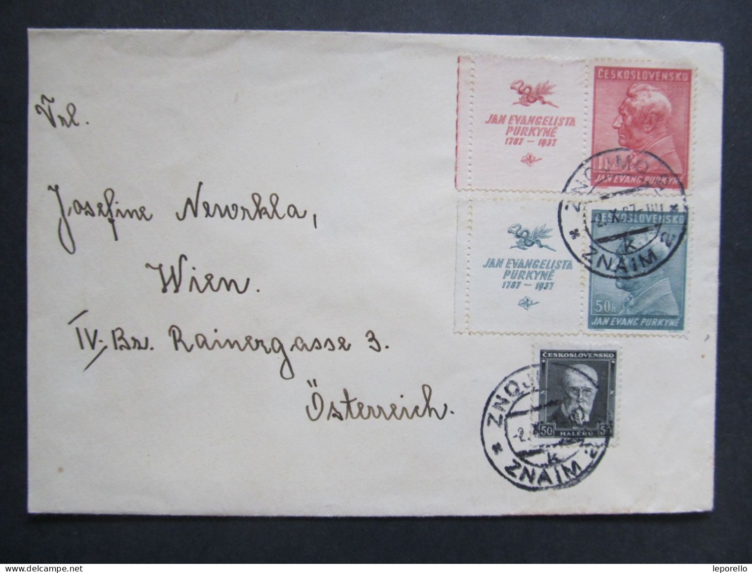 BRIEF Znojmo - Wien Výstava 1937  / R8312 - Briefe U. Dokumente