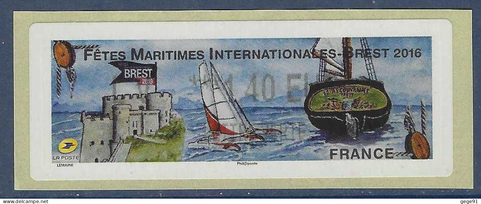 Vignette De Distributeur LISA - ATM - Fêtes Maritimes Internationales - Brest - Bateau - Other (Sea)