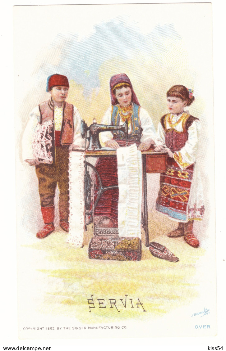 SER 3 - 19191 ETHNIC, Litho, Serbia ( 13,5/8 Cm ) - Old Postcard - Unused - 1892 - Serbie