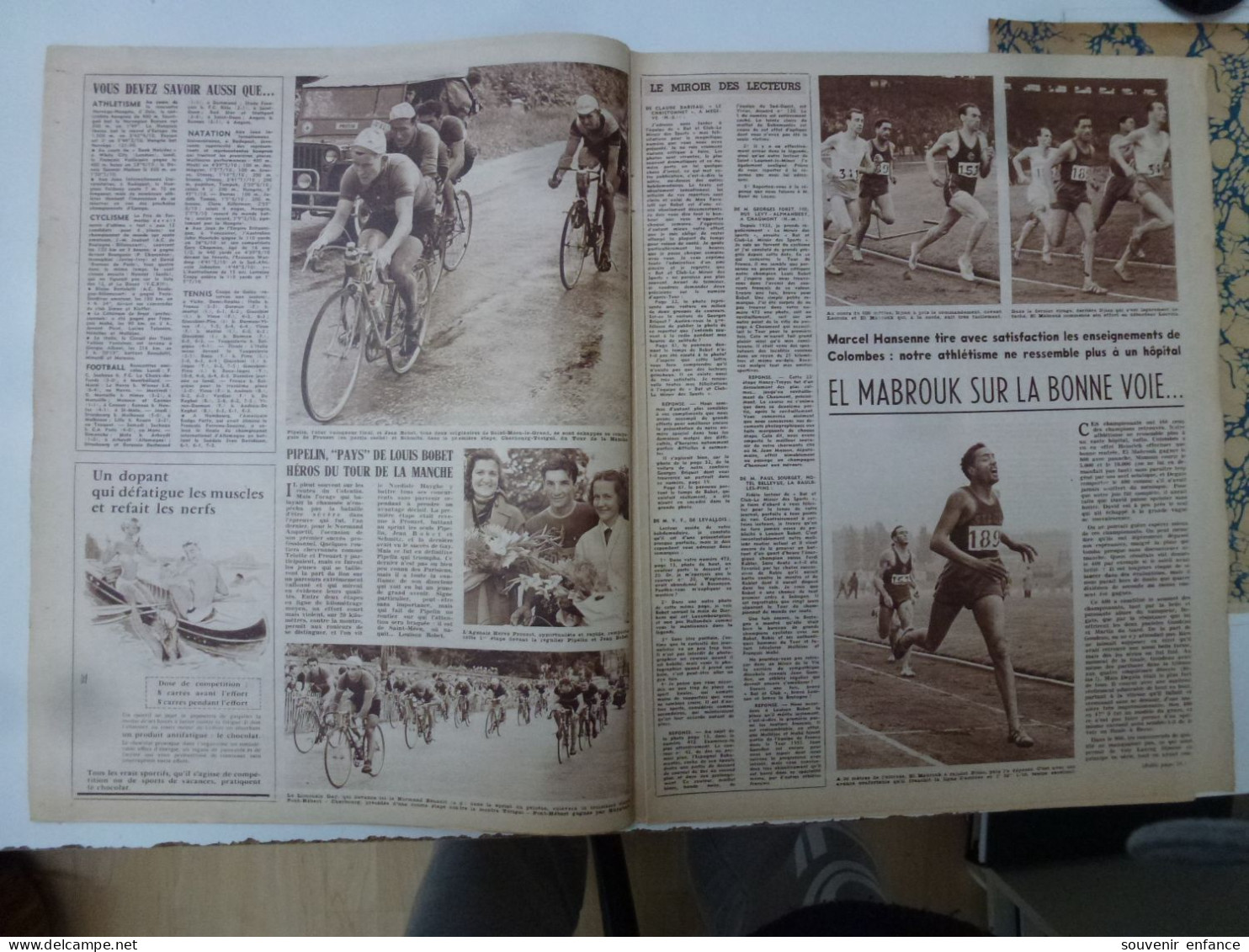 But Et Club Le Miroir Des Sports 1954 Août Marcel Bidot El Mabrouk Tour De La Manche Michel Préssensé Jean Boiteux - Sport