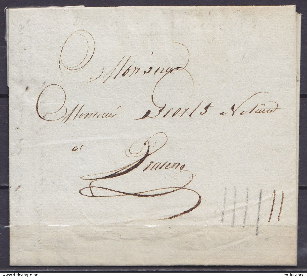 L. Datée 30 Août 1819 De TERMONDE Pour VRAENE - Port "II" à L'encre (& "IIII" Au Crayon ?) - 1815-1830 (Hollandse Tijd)