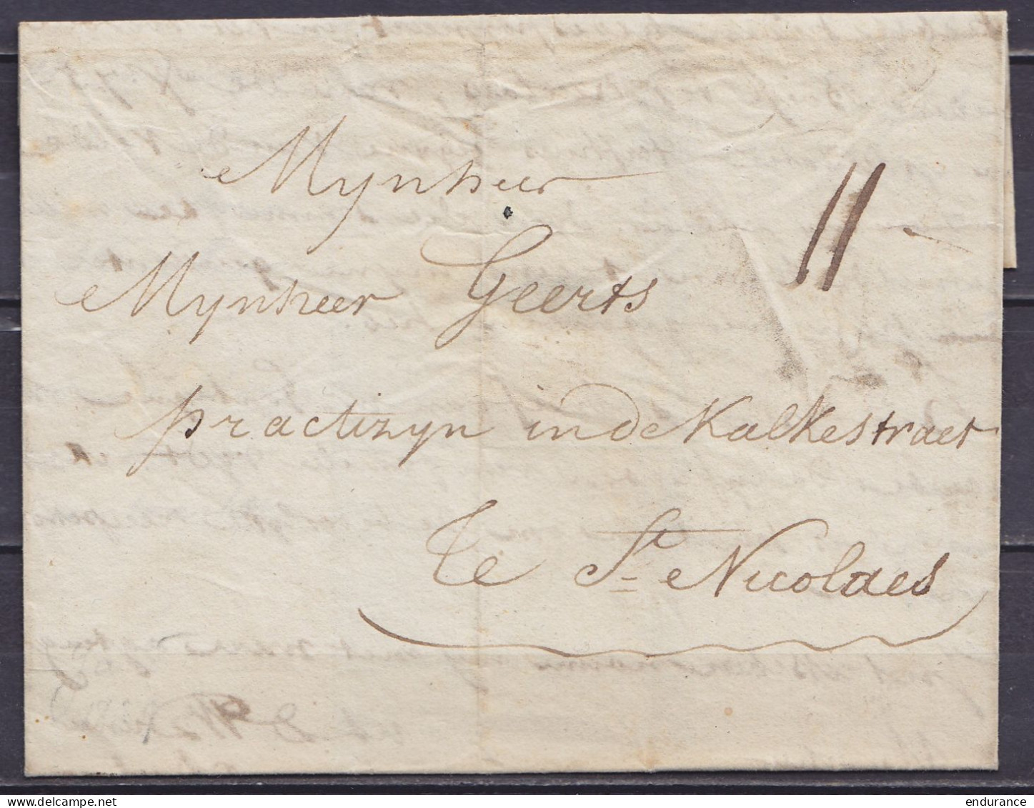 L. Datée Mai 1829 De GEND (Gent) Pour ST-NICOLAES (St-Niklaas) - Port "II" - 1815-1830 (Période Hollandaise)