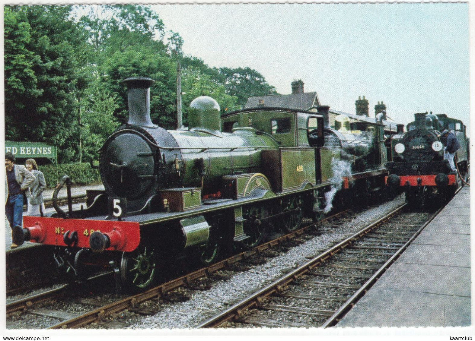 Engines 488, LSWR, 592 SECR, And USA-SR 30064 At Horsted Keynes For Cavalcade, 1982 - (U.K.) - Steamlocomotive - Gares - Avec Trains