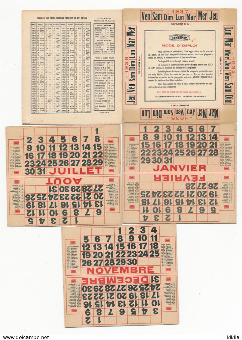 Calendrier Perpétuel De 1801 à 2000 Avec Toutes Les Fêtes Et Le Tableau Des Fêtes Mobiles Pendant Le XX° Siècle - Otros & Sin Clasificación