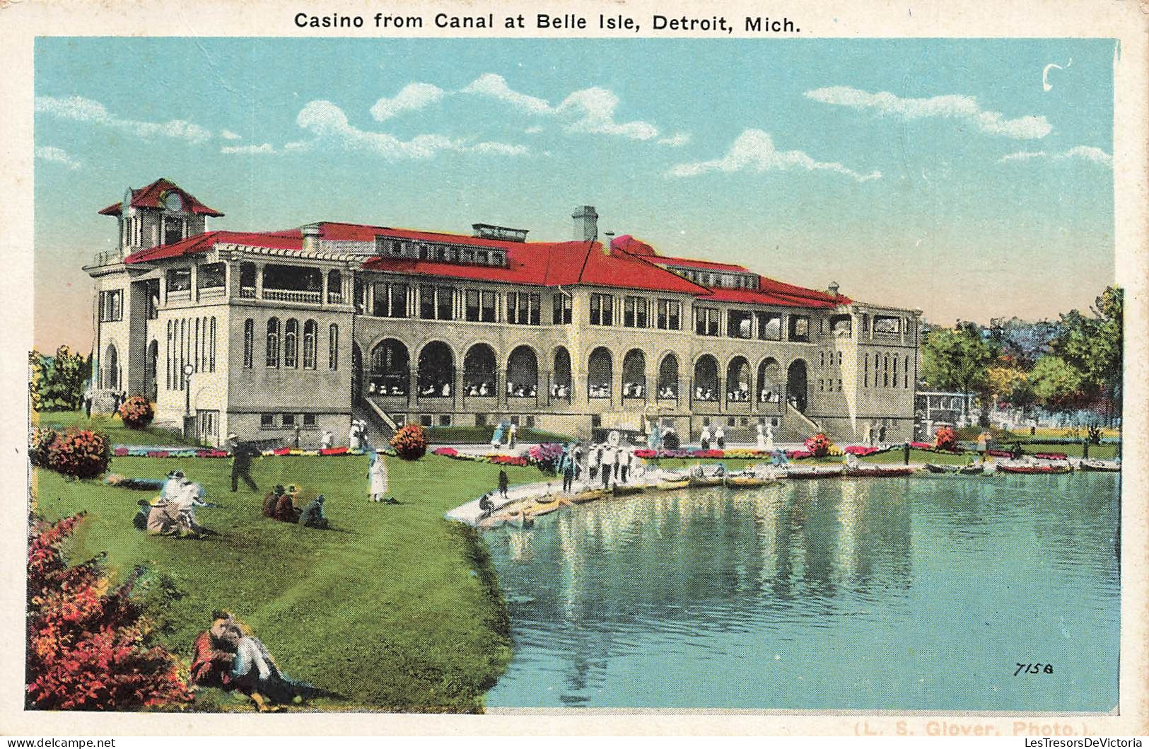 ETATS-UNIS - Casino From Canal At Belle Isle - Detroit - Mich - Vue Panoramique - Animé - Carte Postale Ancienne - Detroit